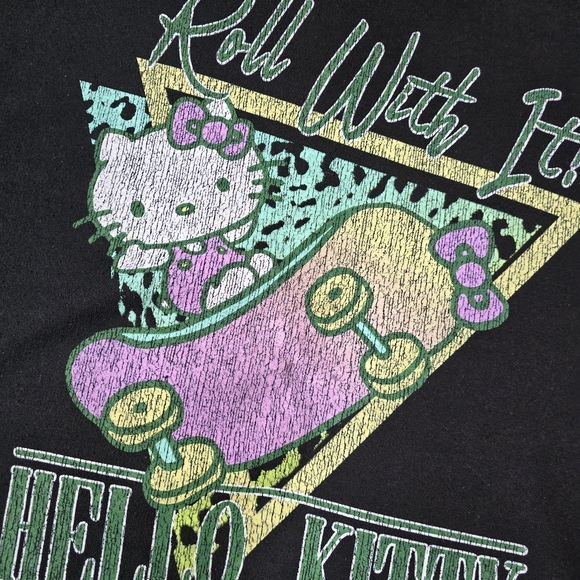 Hello Kitty by Sanrio Peace Love Skate Crewneck Sweatshirt Size L - Picture 5 of 11